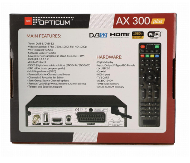 OPTICUM DVB-S2 OPTICUM AX 300 PLUS PVR - 1591874 - zdjęcie 8